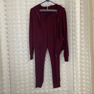 Maroon 2 piece sweat set